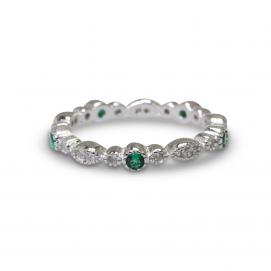 925 Silver Created Colour Stone Ring