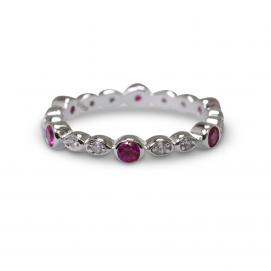 925 Silver Created Colour Stone Ring