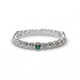 925 Silver Created Colour Stone Ring