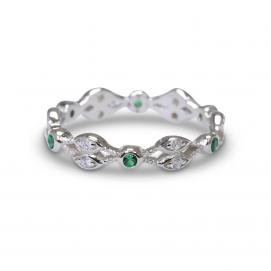 925 Silver Created Colour Stone Ring