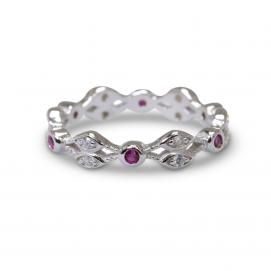 925 Silver Created Colour Stone Ring