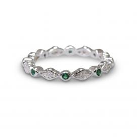 925 Silver Created Colour Stone Ring