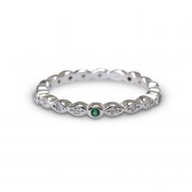 925 Silver Created Colour Stone Ring