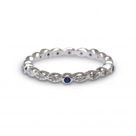 925 Silver Created Colour Stone Ring