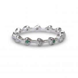 925 Silver Created Colour Stone Ring
