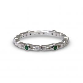 925 Silver Created Colour Stone Ring
