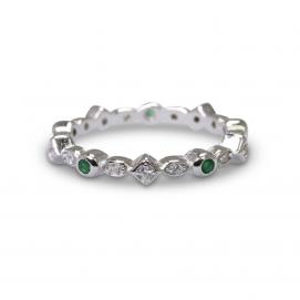 925 Silver Created Colour Stone Ring
