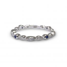 925 Silver Created Colour Stone Ring