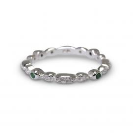 925 Silver Created Colour Stone Ring
