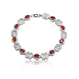 925 Silver Created Colour Stone Bracelet