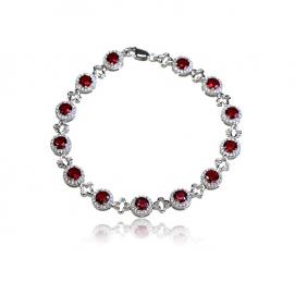 925 Silver Created Colour Stone Bracelet