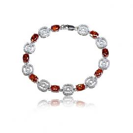 925 Silver Created Colour Stone Bracelet