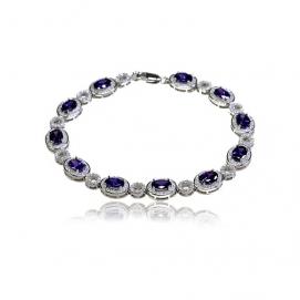 925 Silver Created Colour Stone Bracelet