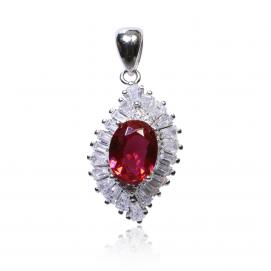 925 Silver Created Ruby Pendant