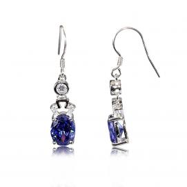 925 Silver Created Colour Stone Earring