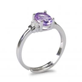925 Silver Created Colored Stone Ring