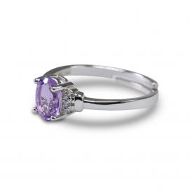 925 Silver Created Colored Stone Ring