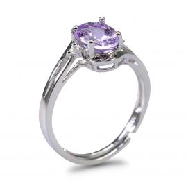 925 Silver Created Colored Stone Ring