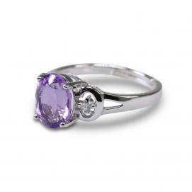925 Silver Created Colored Stone Ring