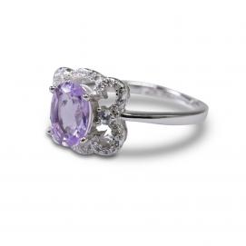 925 Silver Created Colored Stone Ring
