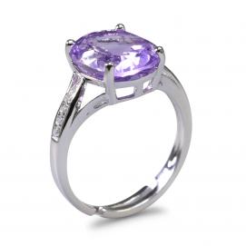 925 Silver Created Colored Stone Ring