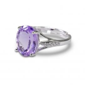 925 Silver Created Colored Stone Ring