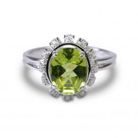 925 Silver Created Colored Stone Ring