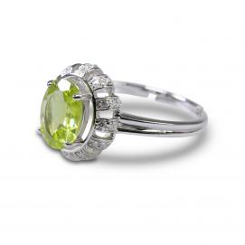 925 Silver Created Colored Stone Ring
