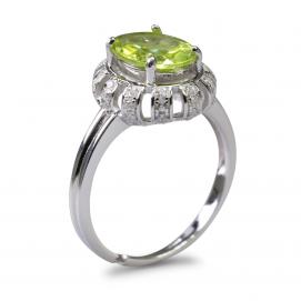 925 Silver Created Colored Stone Ring