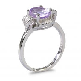 925 Silver Created Colored Stone Ring