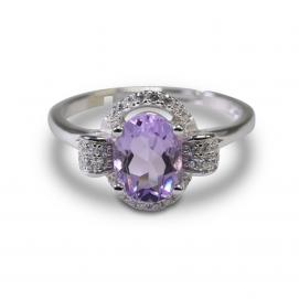 925 Silver Created Colored Stone Ring