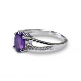 925 Silver Created Colored Stone Ring
