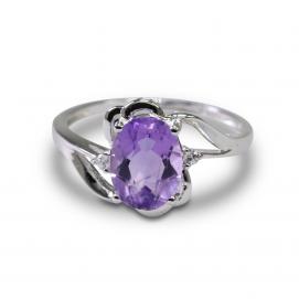 925 Silver Created Colored Stone Ring