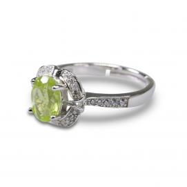 925 Silver Created Colored Stone Ring