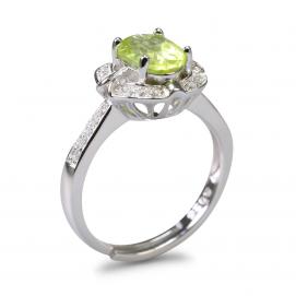 925 Silver Created Colored Stone Ring