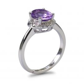 925 Silver Created Colored Stone Ring