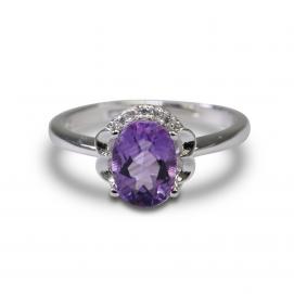 925 Silver Created Colored Stone Ring
