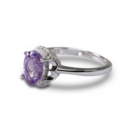 925 Silver Created Colored Stone Ring