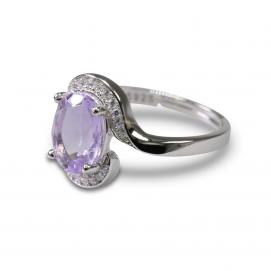 925 Silver Created Colored Stone Ring