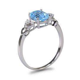 925 Silver Created Colored Stone Ring