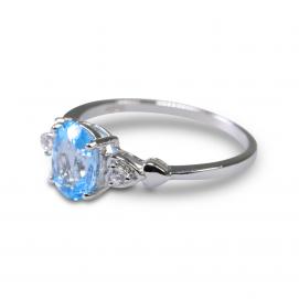 925 Silver Created Colored Stone Ring