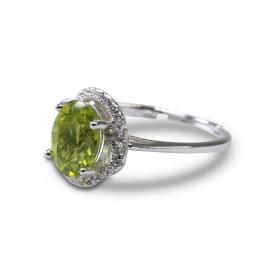 925 Silver Created Colored Stone Ring