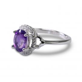 925 Silver Created Colored Stone Ring