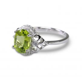 925 Silver Created Colored Stone Ring