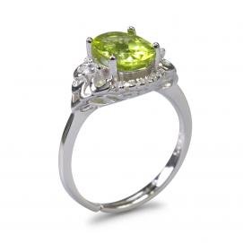 925 Silver Created Colored Stone Ring