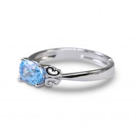 925 Silver Created Colored Stone Ring