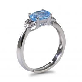 925 Silver Created Colored Stone Ring
