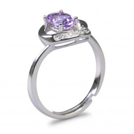 925 Silver Created Colored Stone Ring