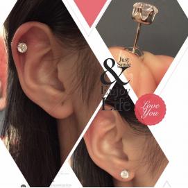 925 Silver 5.5mm Cubic Zirconia Earring