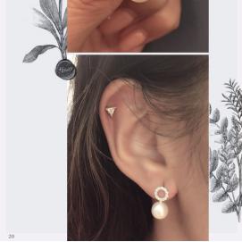 925 silver CZ fresh water pearl earring